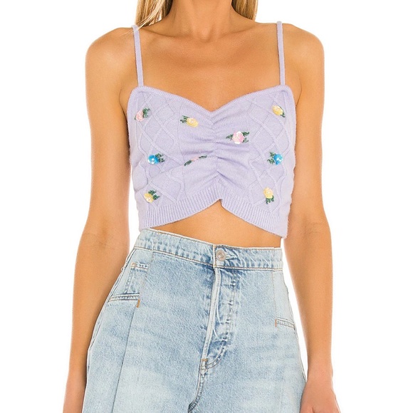 For Love And Lemons Tops - For Love & Lemons Sutton Cami Sweater in Lavender